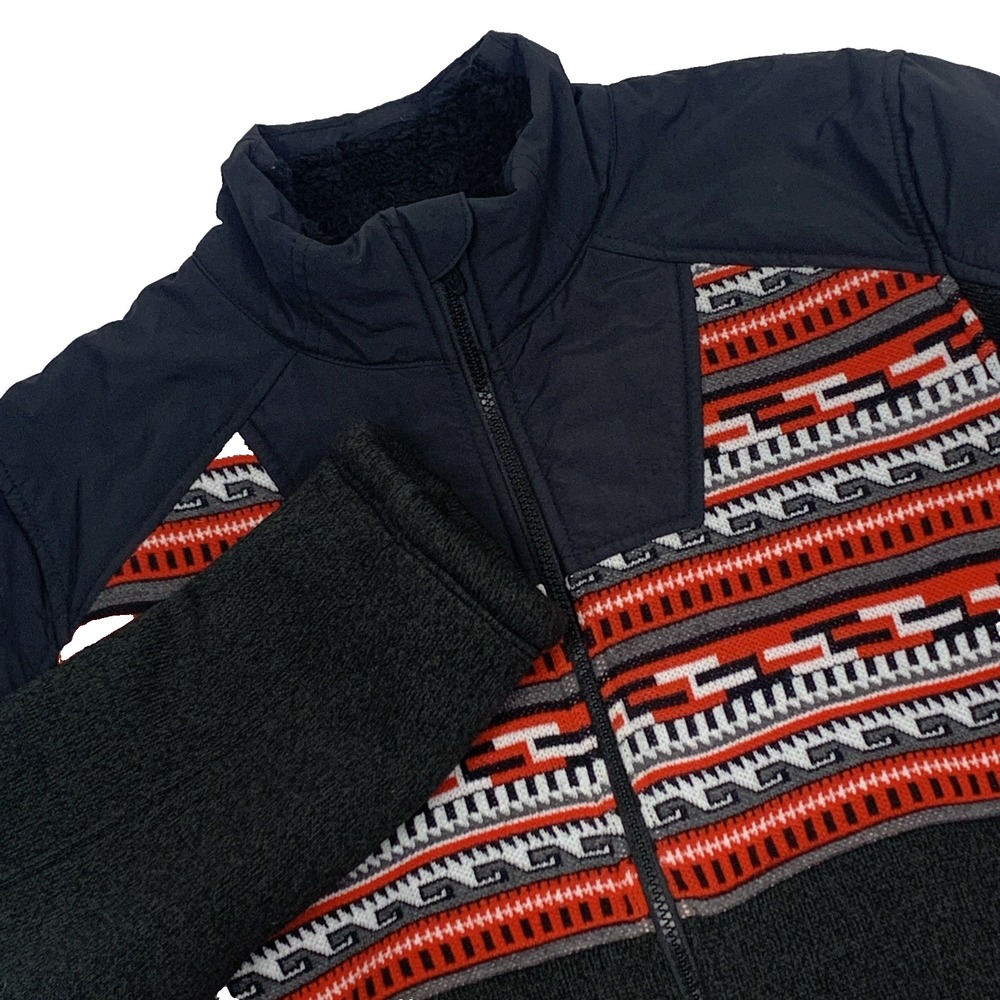 Spyder Wyre Fleece Jacket Mens Medium Aztec Sherpa Lining Full Zip Western Red